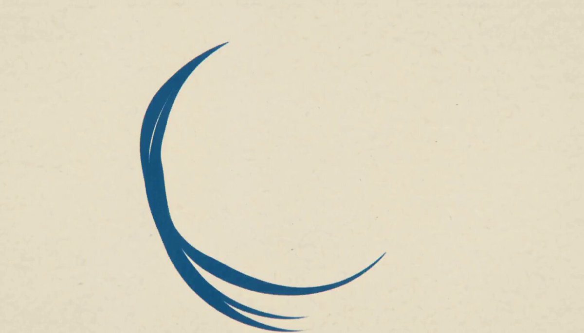 Smoke and Vinyl AI motion film frame: a blue-gray smoke line drawing a circle on ivory paper, jazz-noir style